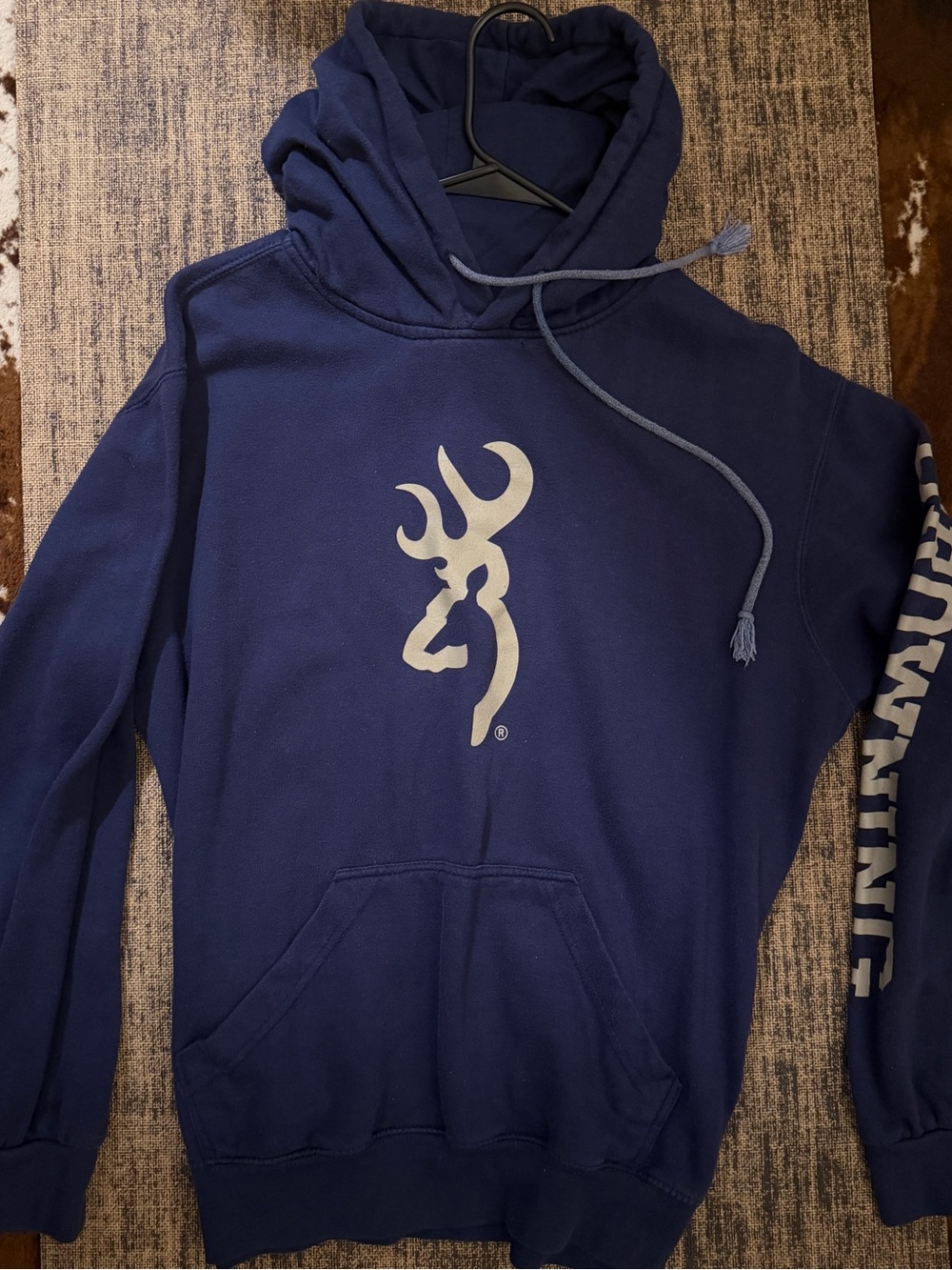Browning Men's Navy Zip-Up Style Hoodie with Deer Logo
